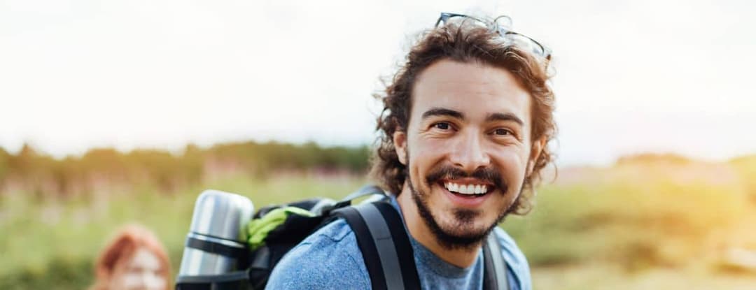 man hiking
